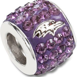 BALTIMORE RAVENS STERLING SILVER BEAD CHARM